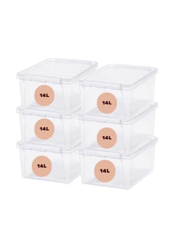 SmartStore 6er-Set Aufbewahrungsbox Classic Transparent 14L