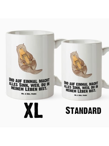 Mr. & Mrs. Panda Kaffeebecher Otter Kind mit Spruch in Weiß