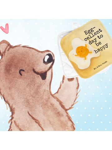 Mr. & Mrs. Panda Topfuntersetzer Spiegelei Ei Design mit Spruch in Weiß