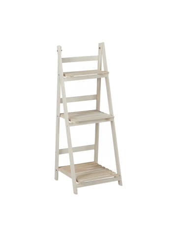 relaxdays Blumentreppe in Weiß - (B)41 x (H)108 x (T)40 cm