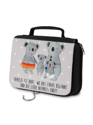 Mr. & Mrs. Panda Kulturtasche Koala Familie mit Spruch in Grau Pastell