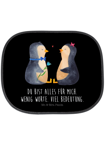 Mr. & Mrs. Panda sonnenschutz fenster Pinguin Pärchen mit Spruch in Schwarz