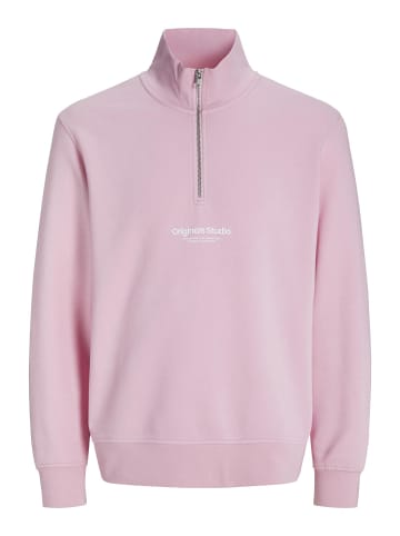 Jack & Jones Sweatshirt mit halbem Reißverschluss in Tickled Pink