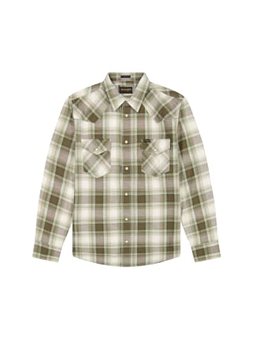 Wrangler Langarmhemd Western in Green Tan