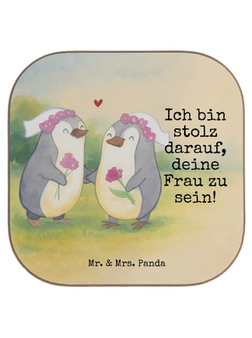 Mr. & Mrs. Panda Untersetzer für Gläser Pinguine Lesbian Pride D... in Weiß