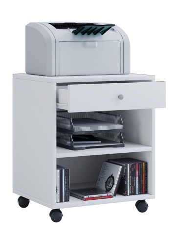 VCM  Holz Rollcontainer Bürocontainer Schublade Salda in Weiß