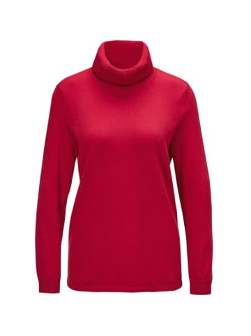 GOLDNER Rollkragenpullover in mohnrot