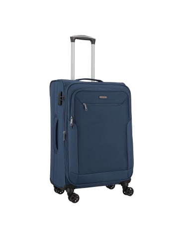 D&N Travel Line 6864 4-Rollen Trolley 66 cm blau grau petrol