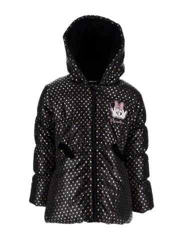 Disney Minnie Mouse Winterjacke gepunktet mit Kapuze in Schwarz