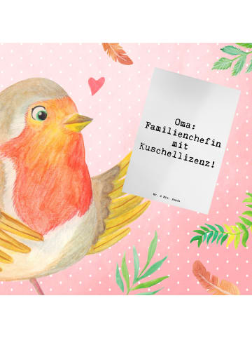Mr. & Mrs. Panda Grußkarte Oma Familienchefin mit Spruch in Weiß