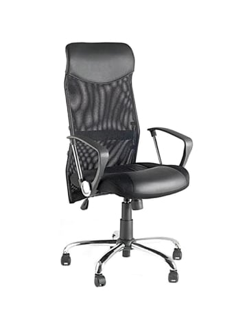 KADIMA DESIGN Ergonomischer Bürostuhl, Netzrücken, 360° drehbar, höhenverstellbar, Schwarz