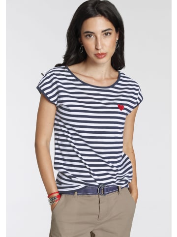 AJC Rundhalsshirt in marine-weiß