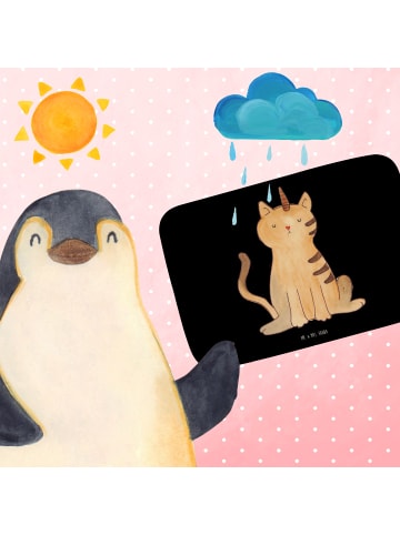 Mr. & Mrs. Panda Badteppich Einhorn Katze ohne Spruch in Schwarz