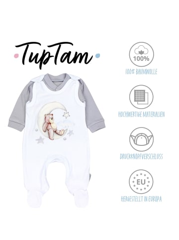 TupTam Baby Unisex Strampler-Set mit Aufdruck Spruch 2-tlg in weiß Modell 1