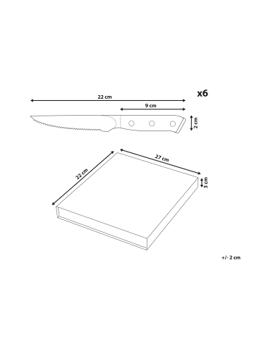 Beliani 7-tlg Küchenmesser-Set TOYAMA in Schwarz