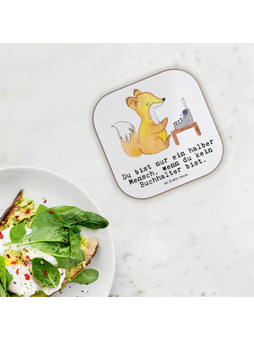 Mr. & Mrs. Panda Untersetzer Tasse Buchhalter Herz mit Spruch in Weiß