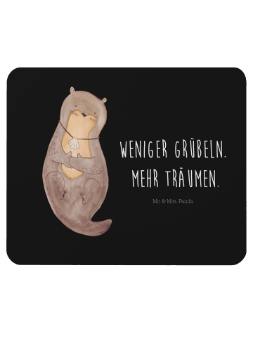 Mr. & Mrs. Panda Mauspad Otter Muschel mit Spruch in Schwarz