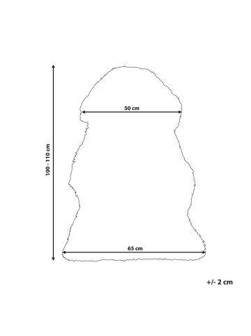 Beliani Schaffell ULURU in Braun - (W) 65 x (H) 8 x (L) 100 cm