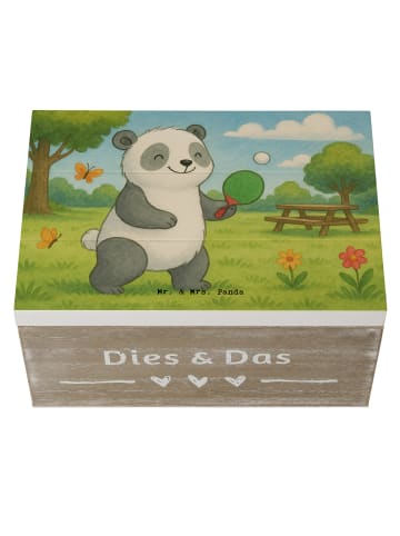 Mr. & Mrs. Panda Holzkiste Panda Tischtennis Design ohne Spruch in Weiß