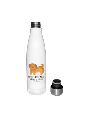 Mr. & Mrs. Panda Thermosflasche Hund Flauschig mit Spruch in Weiß