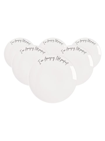 Villeroy & Boch 6er Set Frühstücksteller Amazing not perfect Statement ø 21,2 cm weiß in weiß