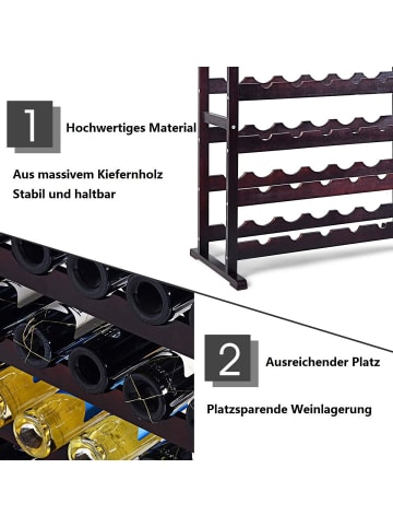 COSTWAY Weinregal für 24 Flaschen in Braun