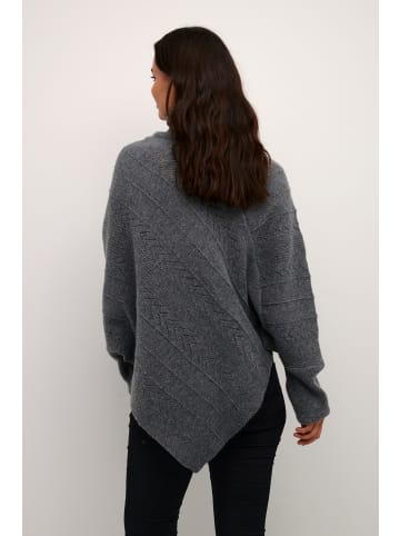 Cream Poncho CRHoliday Loose fit in Asphalt Melange