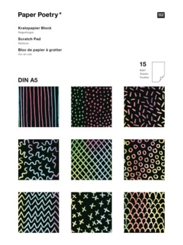 Rico Design Papeterie/PBS - Kratzpapier Block Regenbogen, Din A5 FSC MIX