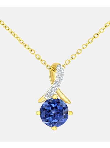 Diamant L'éternel Halskette mit Anhänger aus 375 Gelbgold mit Diamant mit Tansanit gedreht