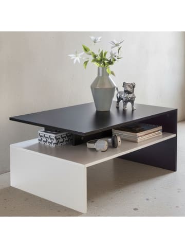 KADIMA DESIGN Moderner Couchtisch Schwarz-Weiß, 90x60 cm, Melaminharzbeschichtung