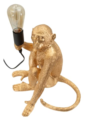Mauro Ferretti Tischleuchte aus goldfarbenem Polyresin (33 x 33 x 32 cm)
