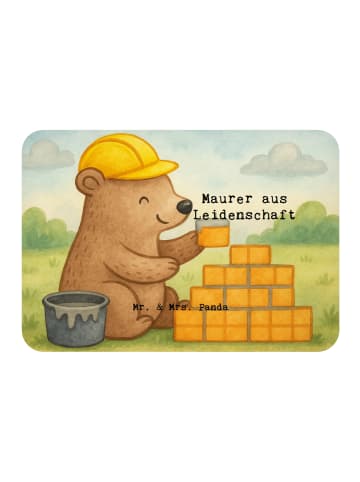 Mr. & Mrs. Panda Haftmagnet Maurer Leidenschaft Design mit Spruch in Weiß