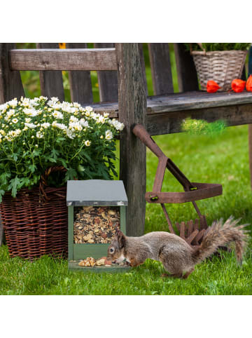 relaxdays Eichhörnchen Futterhaus in Dunkelbraun