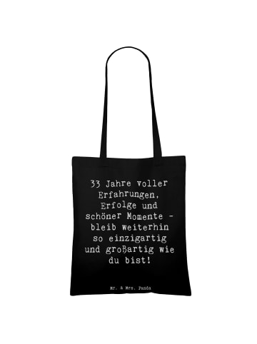 Mr. & Mrs. Panda Schultertasche Spruch 33. Geburtstag mit Spruch in Schwarz