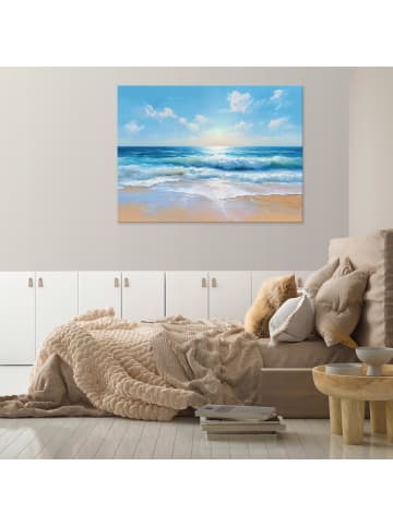 WALLARENA Leinwandbild Strand in Blau