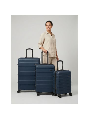 Saxoline Miami 4 Rollen Kofferset 3-teilig mit Dehnfalte in navy blue