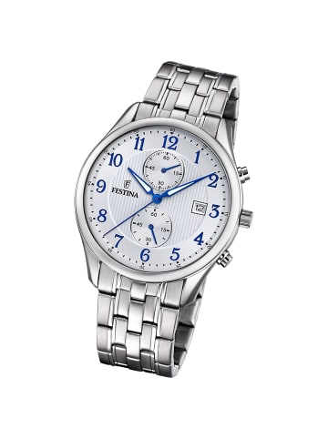 Festina Chronograph-Armbanduhr Festina Timeless Chronograph silber groß (ca. 42mm)