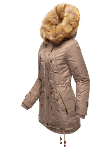 Navahoo Wintermantel La Viva in Taupe Grey