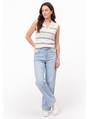 usha BLUE LABEL Women Sweater in Sky Blue Stripes