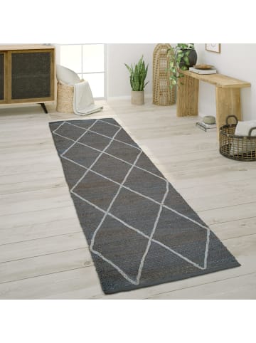 KADIMA DESIGN Jute Teppich Rauten wendbar in Anthrazit