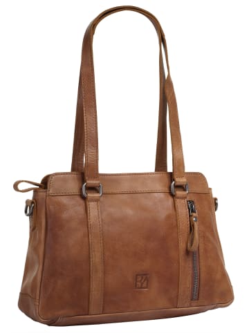 Bodenschatz Umhängetasche echt Leder in cognac
