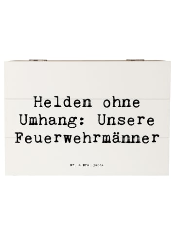 Mr. & Mrs. Panda Aufbewahrungsbox Spruch Feuerwehrmann Helden mi... in Weiß