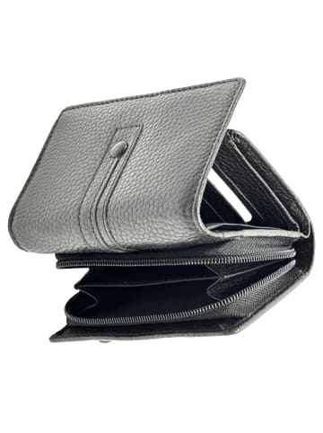 Florence Geldbörse Leder schwarz Damen ca. 12cm ca. 9cm
