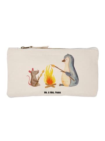 Mr. & Mrs. Panda kosmetiktäschchen Pinguin Lagerfeuer ohne Spruch in Weiß