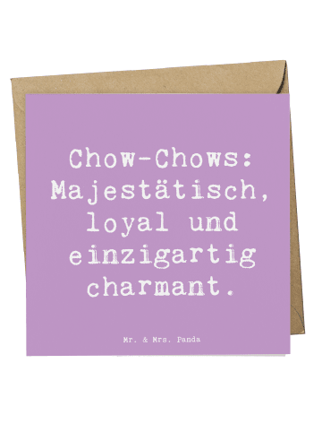 Mr. & Mrs. Panda Deluxe Karte Spruch Chow-Chow Charme mit Spruch in Lavendeltraum