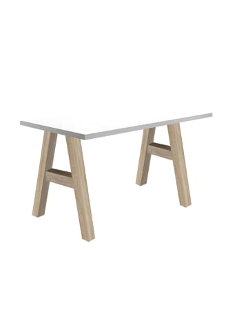 58 aufm Kessel SCHREIBTISCH Edi 1 120 x 70 x 75 Computertisch eiche sägerau/weiß matt lack