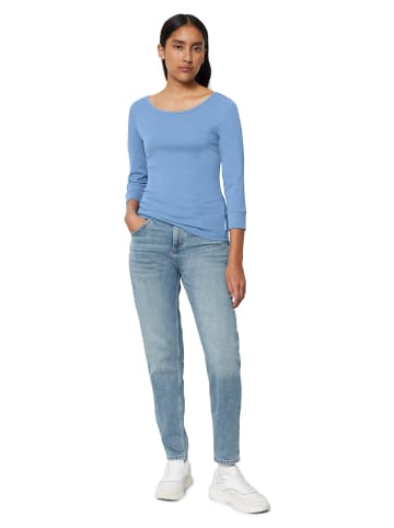 Marc O'Polo DENIM Ripp-T-Shirt mit 3/4-Ärmeln in cornflower blue