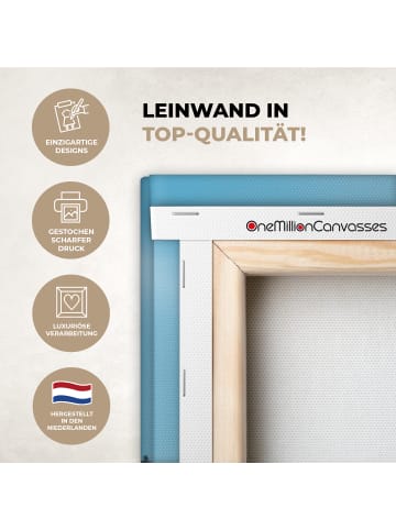 OnlyWow Leinwand Bilder Hellblau