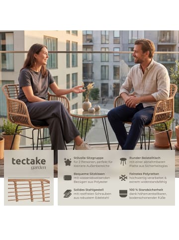 tectake Rattan-Gartenlounge für 2 Personen, , filigranes Design