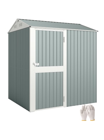 Outsunny Geräteschuppen,209cm x 177cm x 236cm,grau